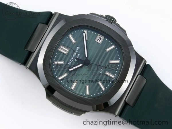 AET Nautilus 5711 Green Ceramic AMGF Best Edition Green Dial on Green Rubber Strap MIYOTA 9015