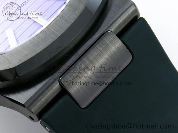 AET Nautilus 5711 Green Ceramic AMGF Best Edition Purple Pink Dial on Green Rubber Strap MIYOTA 9015