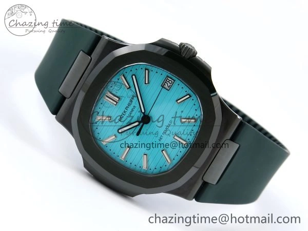 AET Nautilus 5711 Green Ceramic AMGF Best Edition Tiffany Blue Dial on Green Rubber Strap MIYOTA 9015