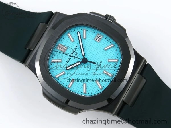 AET Nautilus 5711 Green Ceramic AMGF Best Edition Tiffany Blue Dial on Green Rubber Strap MIYOTA 9015