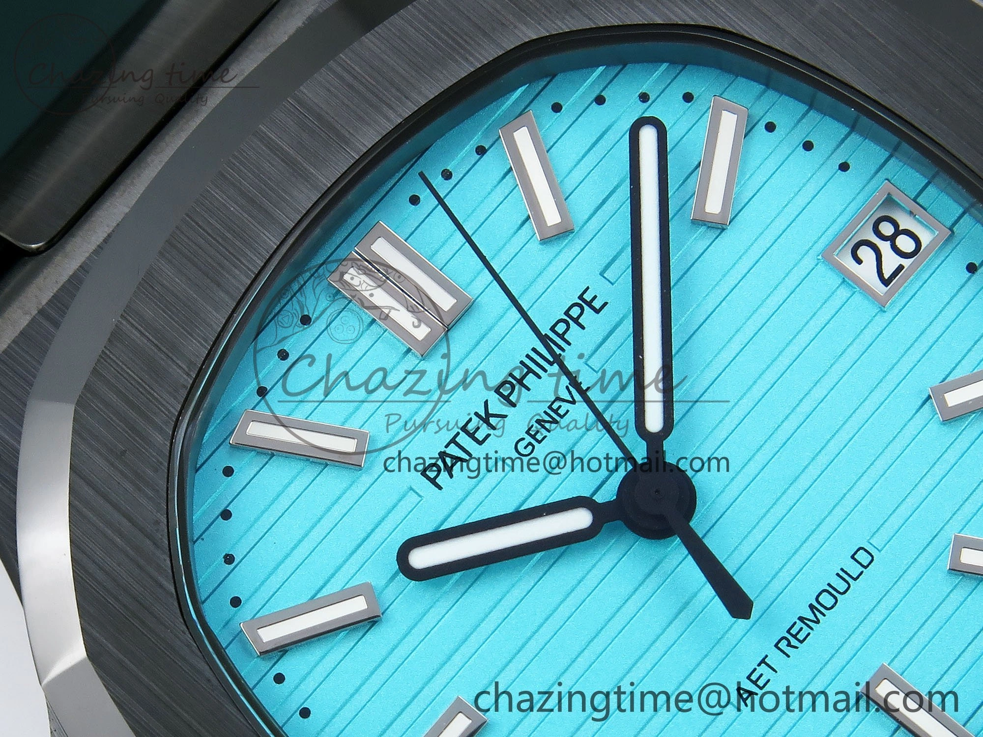 AET Nautilus 5711 Green Ceramic AMGF Best Edition Tiffany Blue Dial on Green Rubber Strap MIYOTA 9015