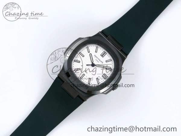 AET Nautilus 5711 Green Ceramic AMGF Best Edition White Dial on Green Rubber Strap MIYOTA 9015