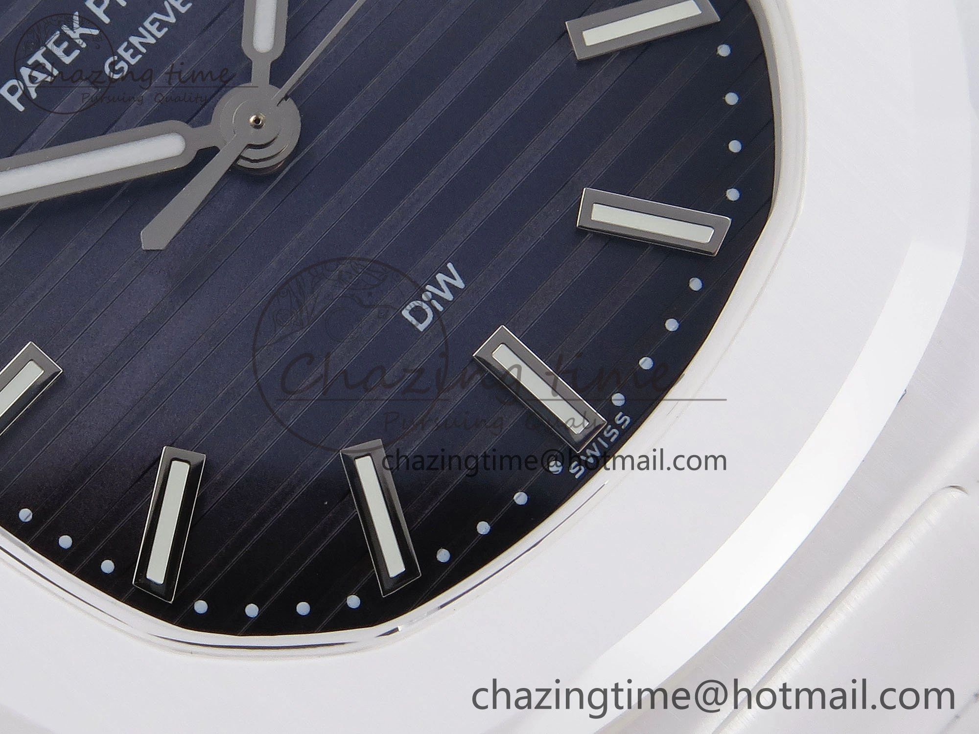 AET Nautilus 5711 White Ceramic AMGF Best Edition Blue Dial on White Rubber Strap MIYOTA 9015