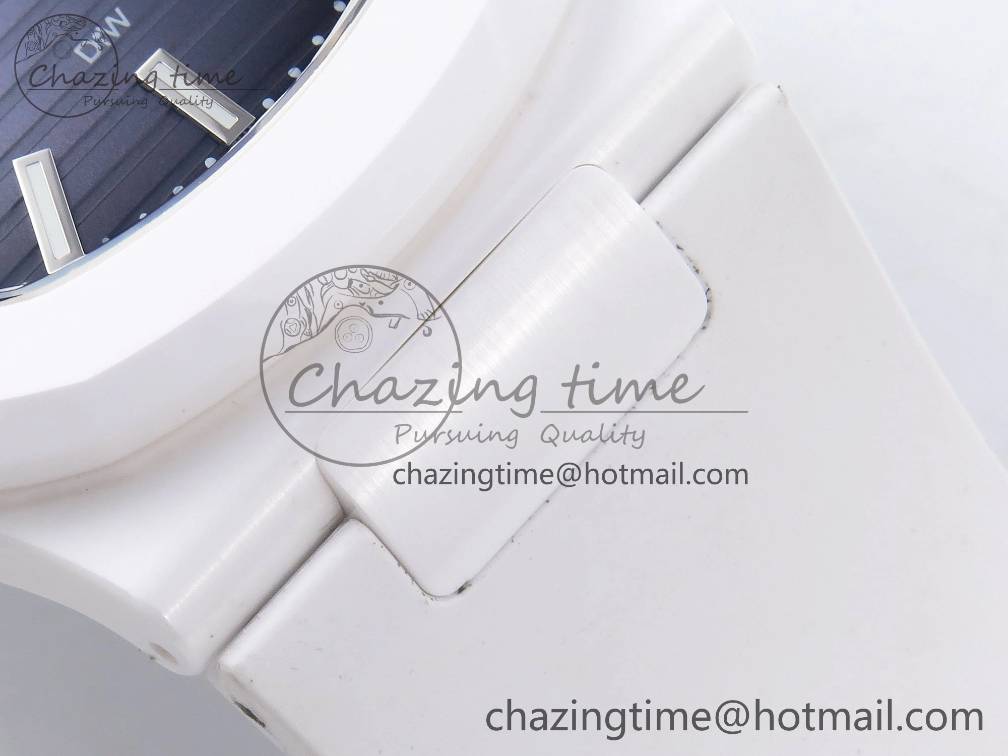 AET Nautilus 5711 White Ceramic AMGF Best Edition Blue Dial on White Rubber Strap MIYOTA 9015