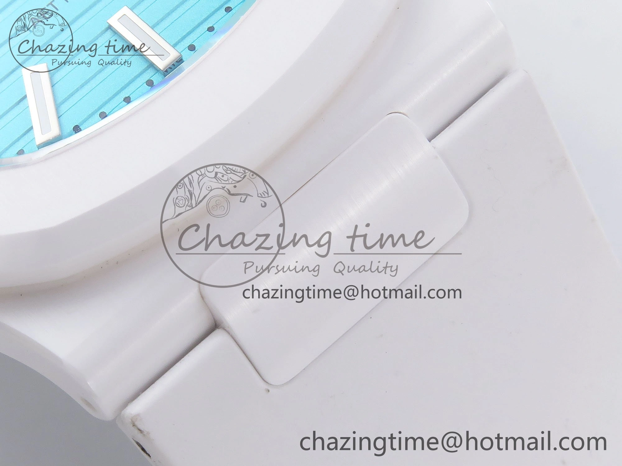 AET Nautilus 5711 White Ceramic AMGF Best Edition Tiffany Blue Dial on White Rubber Strap MIYOTA 9015