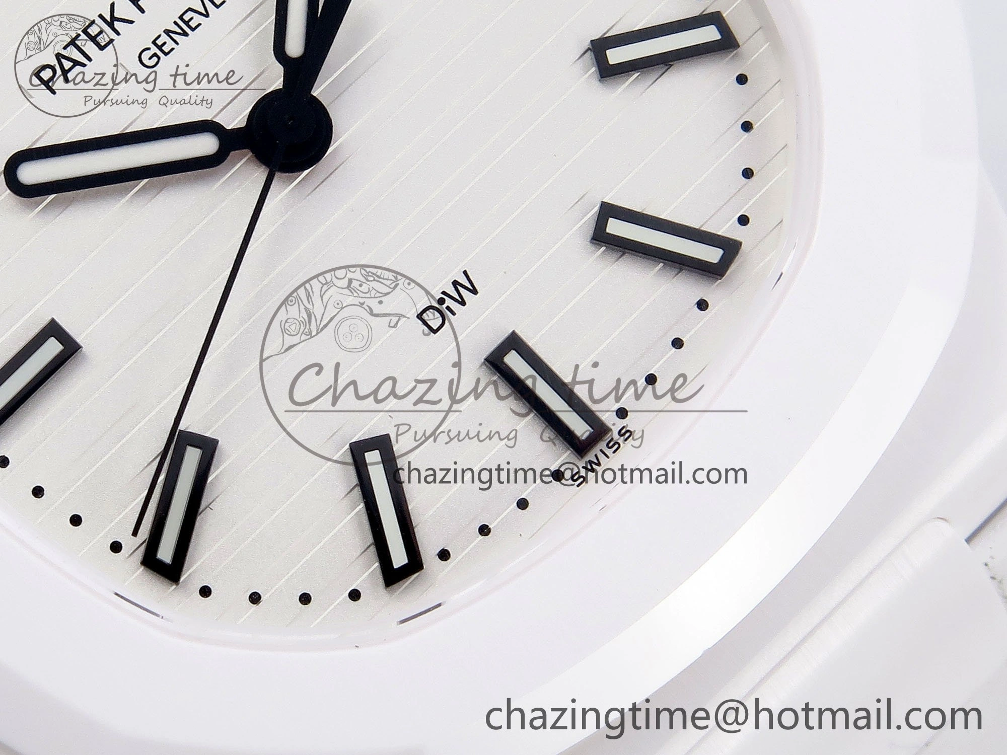 AET Nautilus 5711 White Ceramic AMGF Best Edition White Dial on White Rubber Strap MIYOTA 9015