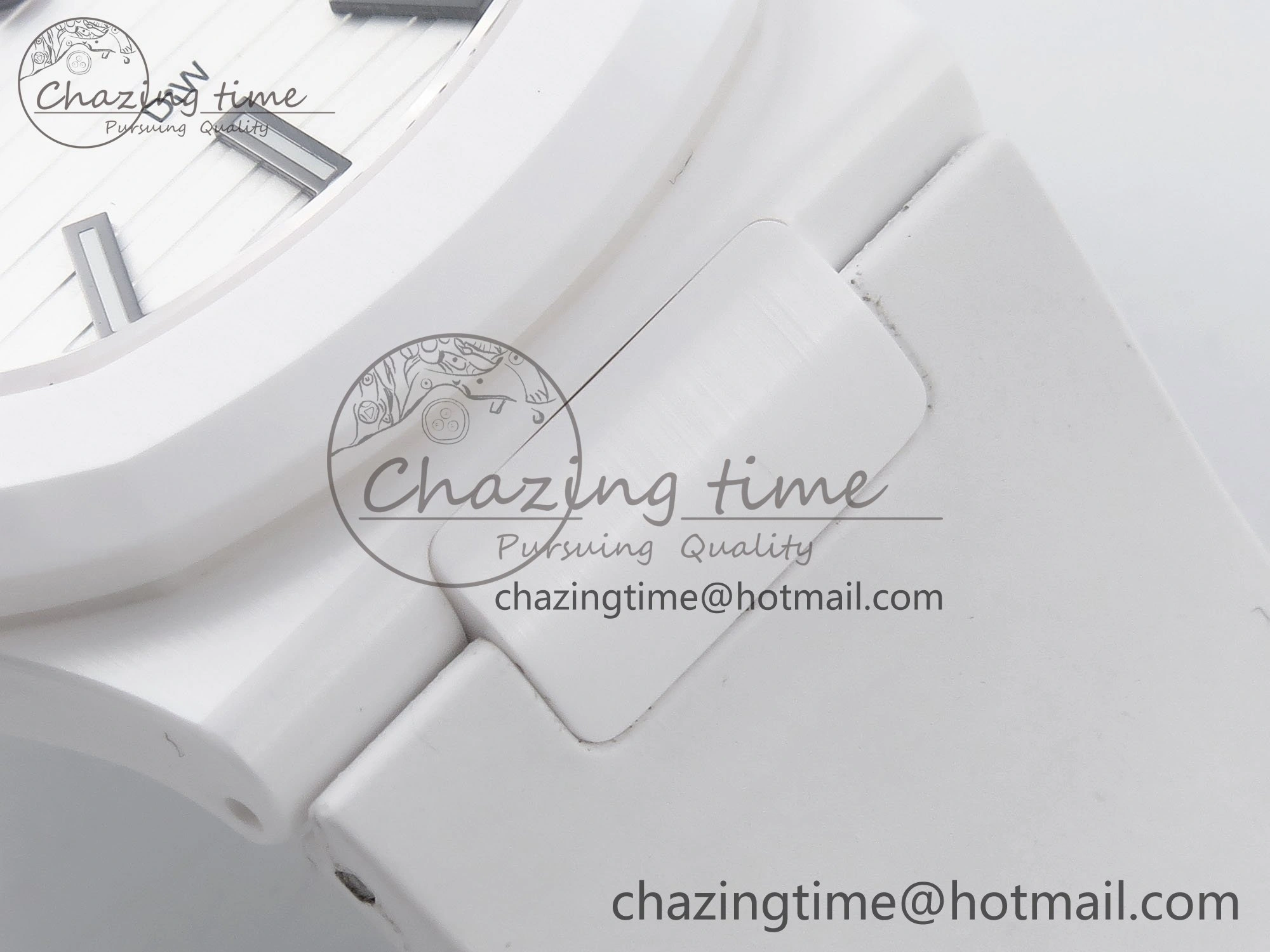 AET Nautilus 5711 White Ceramic AMGF Best Edition White Dial on White Rubber Strap MIYOTA 9015
