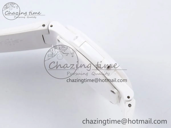 AET Nautilus 5711 White Ceramic AMGF Best Edition Yellow Green Dial on White Rubber Strap MIYOTA 9015