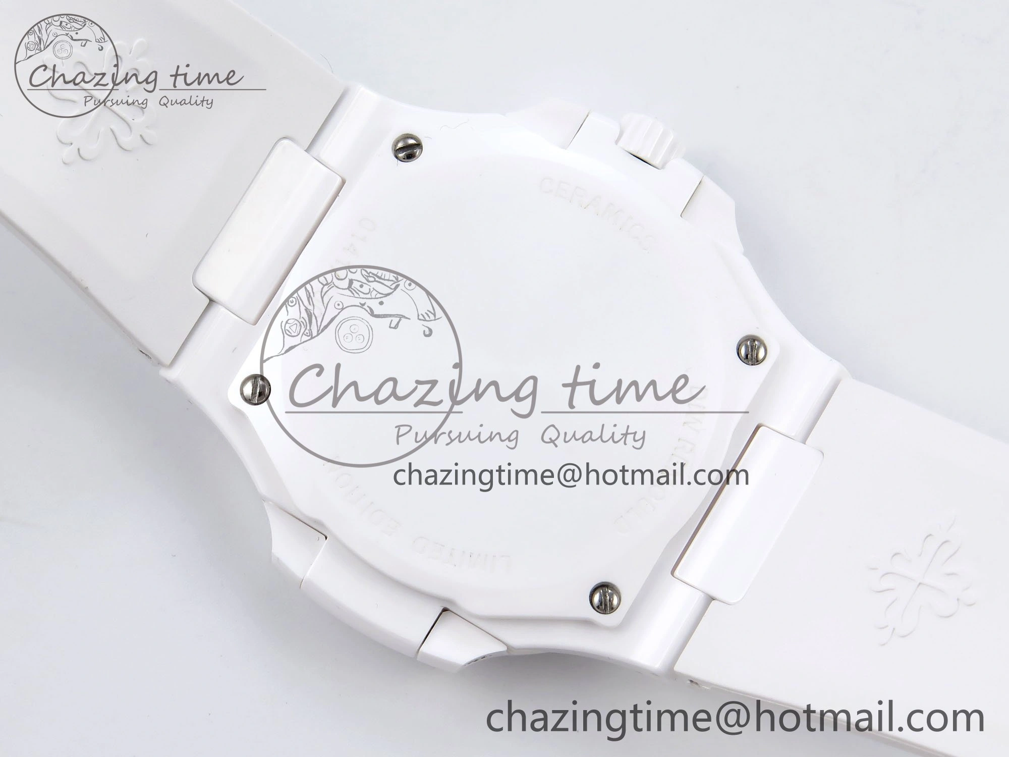 AET Nautilus 5711 White Ceramic AMGF Best Edition Yellow Green Dial on White Rubber Strap MIYOTA 9015