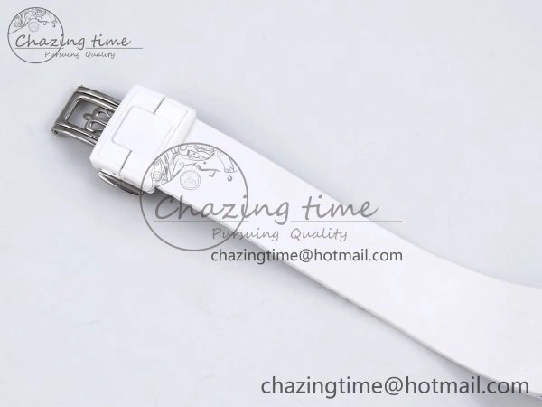 AET Nautilus 5711 White Ceramic AMGF Best Edition Yellow Green Dial on White Rubber Strap MIYOTA 9015