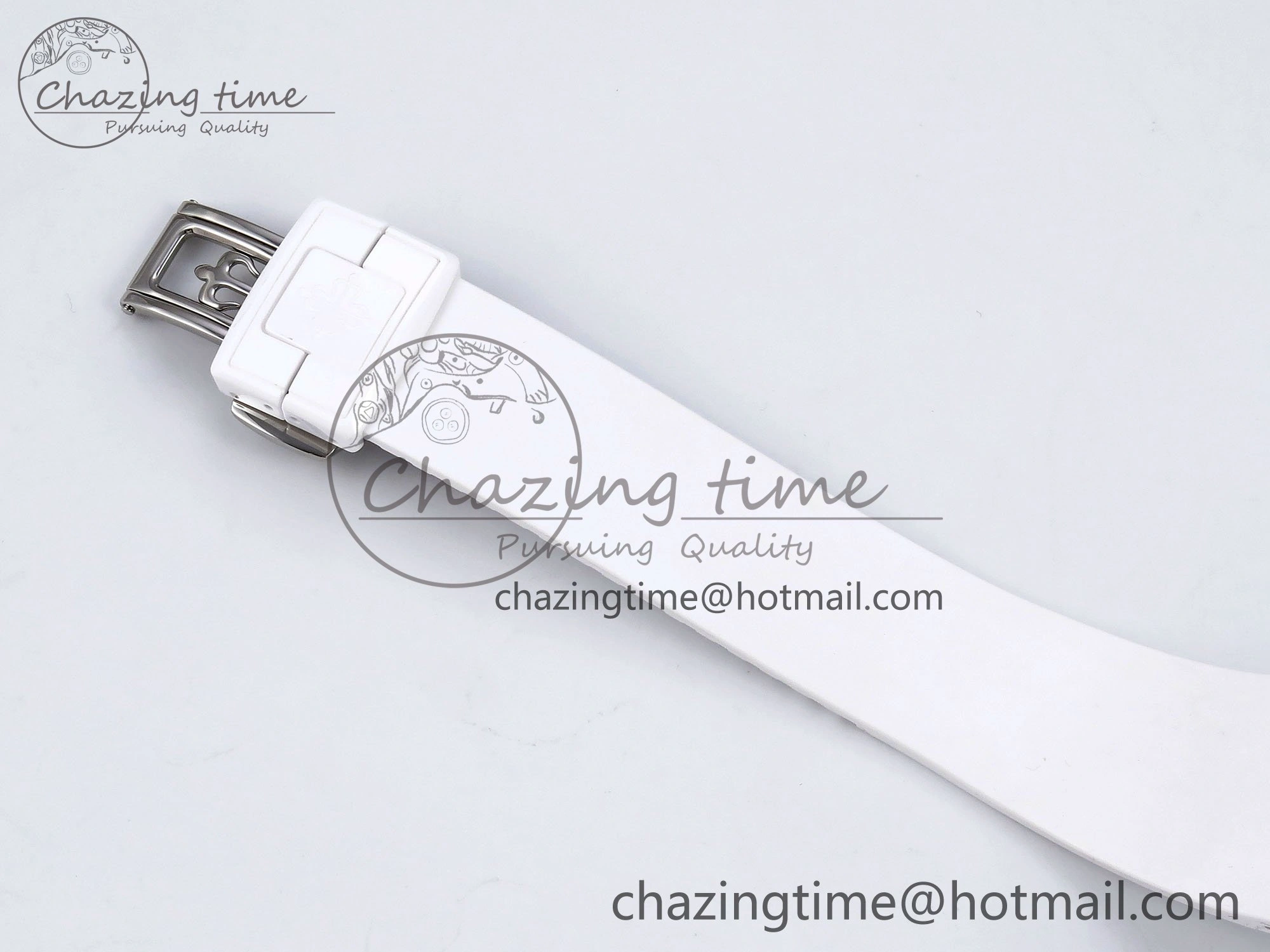 AET Nautilus 5711 White Ceramic AMGF Best Edition Yellow Green Dial on White Rubber Strap MIYOTA 9015