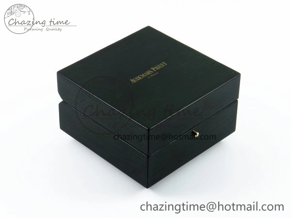 AUDEMARS PIGUET NEW GREEN WOODEN WATCH BOX AND PAPERS IMPORTANT NOTE