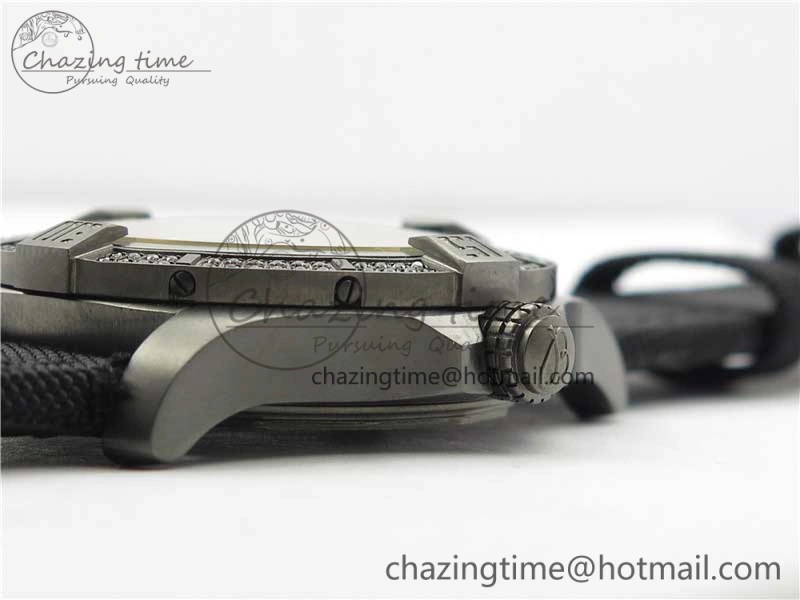 AVENGER Boutique Edition V17310 Dia Bezel Ti DLC 1:1 Best Edition Yellow Dial on Nylon Strap A2824