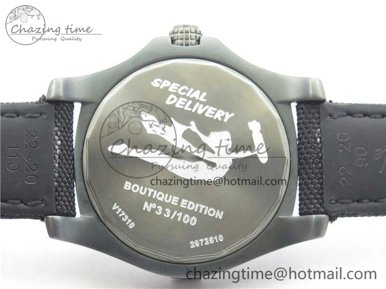 AVENGER Boutique Edition V17310 Ti DLC 1:1 Best Edition Black CF Dial on Nylon Strap A2824