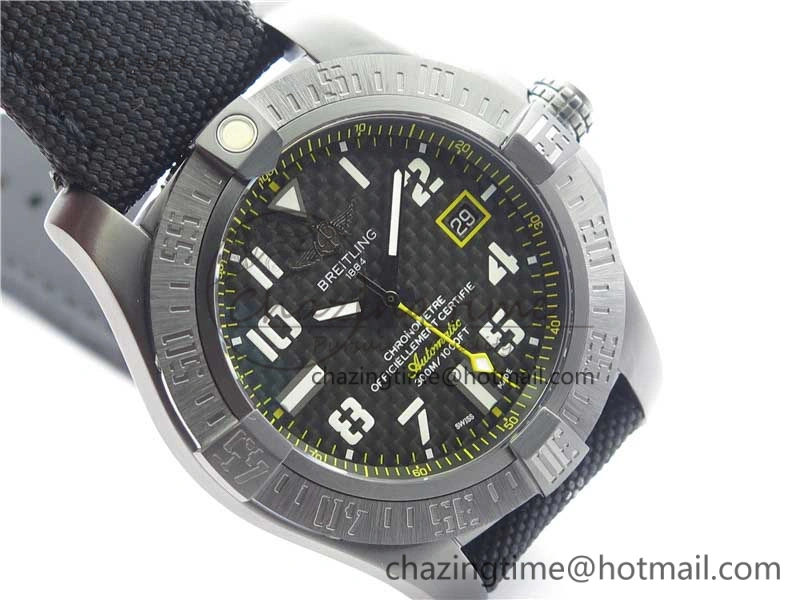 AVENGER Boutique Edition V17310 Ti DLC 1:1 Best Edition Black CF Dial on Nylon Strap A2824
