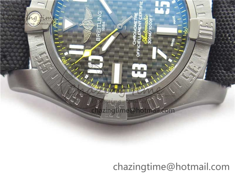 AVENGER Boutique Edition V17310 Ti DLC 1:1 Best Edition Black CF Dial on Nylon Strap A2824