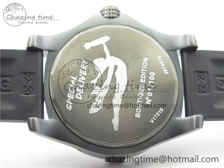 AVENGER Boutique Edition V17310 Ti DLC 1:1 Best Edition Yellow Dial on Rubber Strap A2824