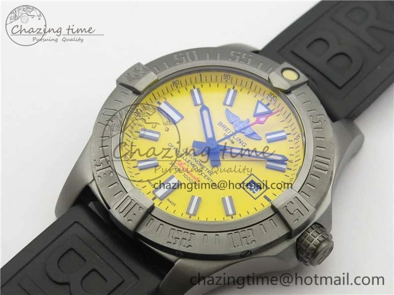 AVENGER Boutique Edition V17310 Ti DLC 1:1 Best Edition Yellow Dial on Rubber Strap A2824