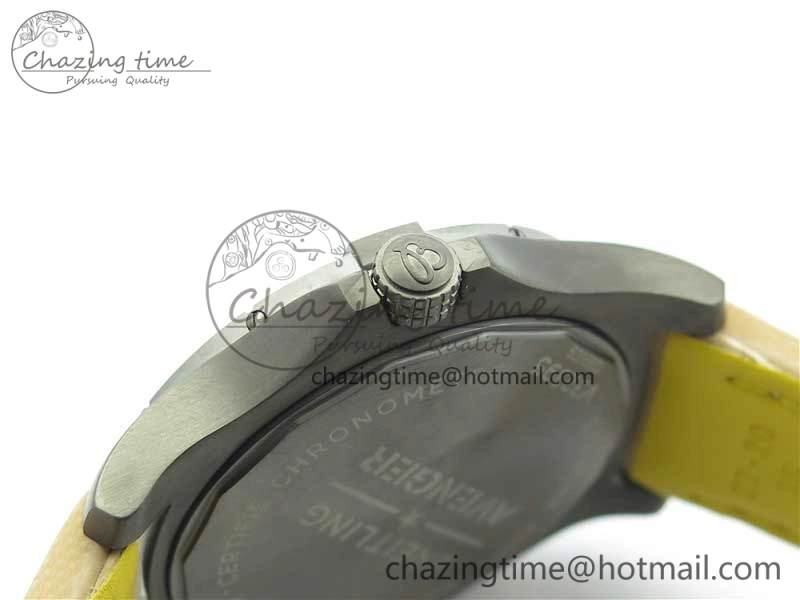 AVENGER V32395 Ti DLC 1:1 Best Edition Black Dial on Leather Strap A2824
