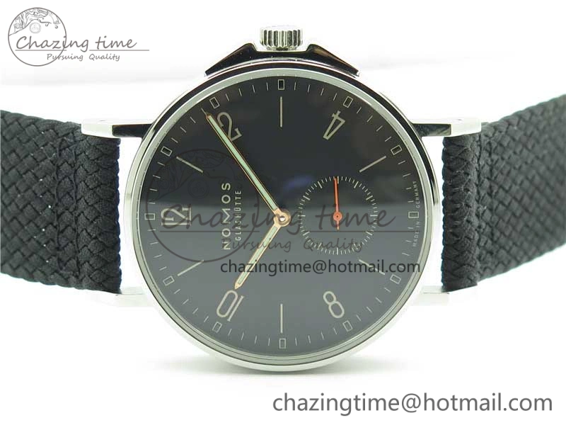 Ahoi Atlantik 555 SS MKS 1:1 Best Edition Black Dial On Nylon Strap Seagull movement