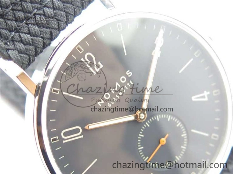 Ahoi Atlantik 555 SS MKS 1:1 Best Edition Black Dial On Nylon Strap Seagull movement