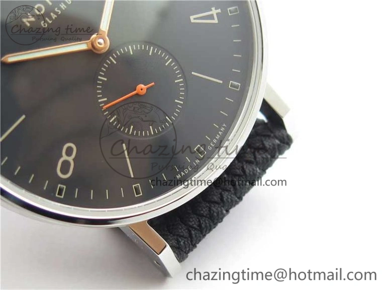Ahoi Atlantik 555 SS MKS 1:1 Best Edition Black Dial On Nylon Strap Seagull movement