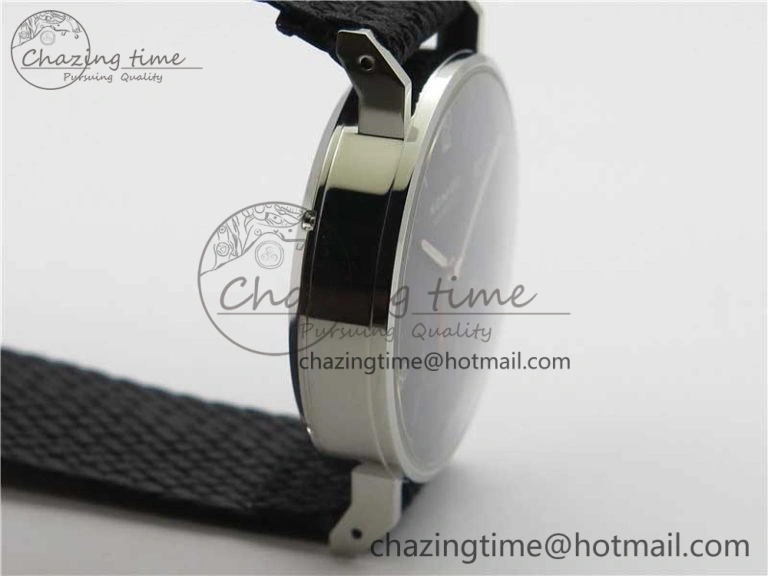 Ahoi Atlantik 555 SS MKS 1:1 Best Edition Black Dial On Nylon Strap Seagull movement