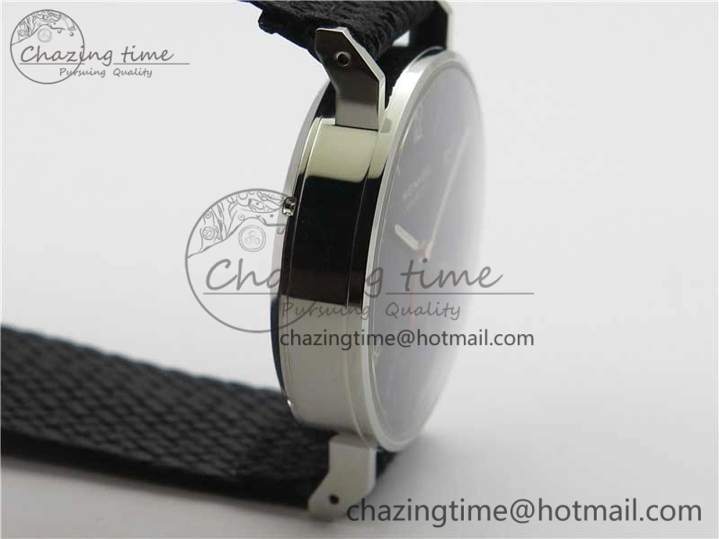 Ahoi Atlantik 555 SS MKS 1:1 Best Edition Black Dial On Nylon Strap Seagull movement