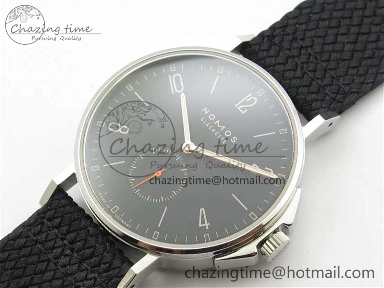 Ahoi Atlantik 555 SS MKS 1:1 Best Edition Black Dial On Nylon Strap Seagull movement
