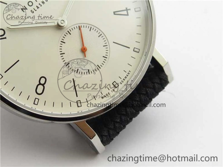 Ahoi Atlantik 555 SS MKS 1:1 Best Edition White Dial On Nylon Strap Seagull movement