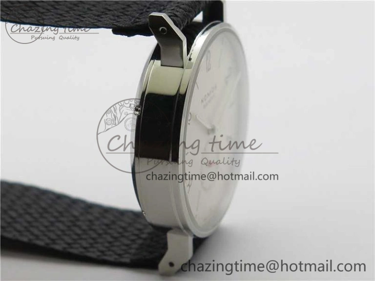 Ahoi Atlantik 555 SS MKS 1:1 Best Edition White Dial On Nylon Strap Seagull movement