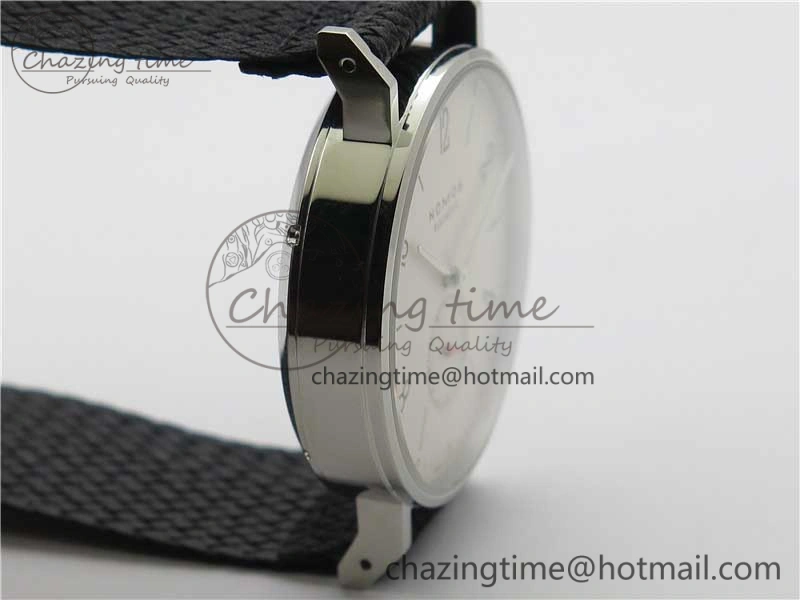 Ahoi Atlantik 555 SS MKS 1:1 Best Edition White Dial On Nylon Strap Seagull movement