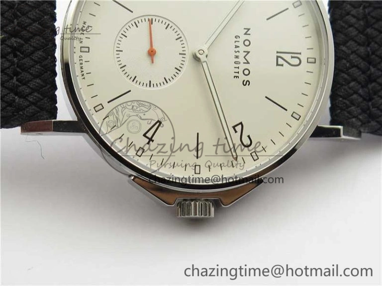 Ahoi Atlantik 555 SS MKS 1:1 Best Edition White Dial On Nylon Strap Seagull movement