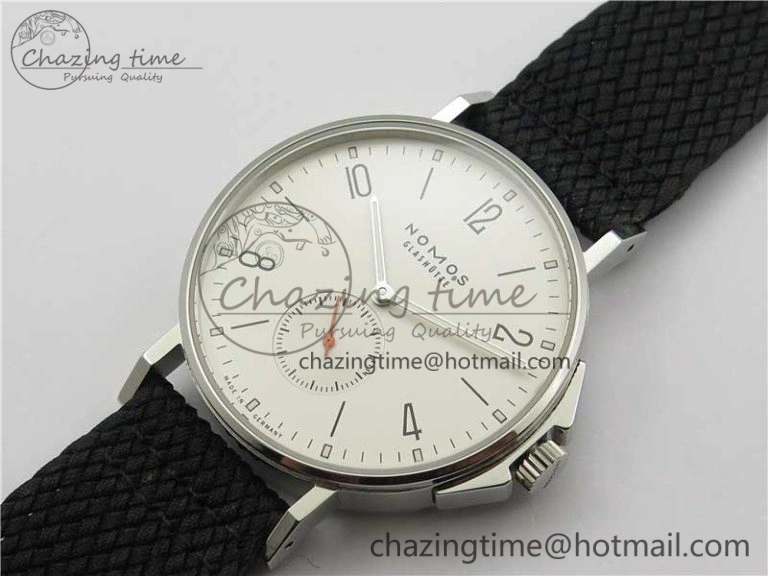 Ahoi Atlantik 555 SS MKS 1:1 Best Edition White Dial On Nylon Strap Seagull movement