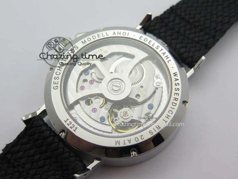Ahoi Atlantik SS Blue Dial On Black Textile Strap A2813