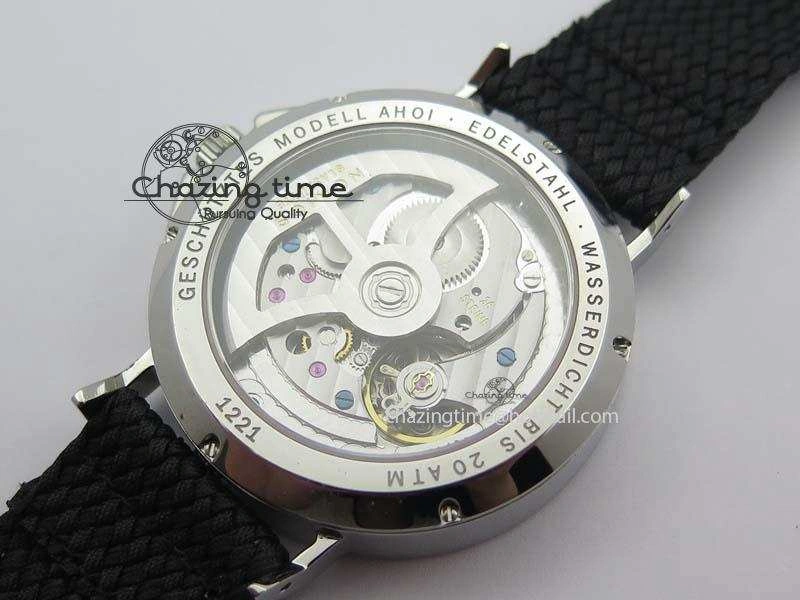 Ahoi Atlantik SS Blue Dial On Black Textile Strap A2813