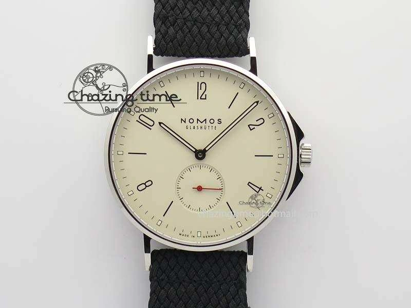 Ahoi Atlantik SS White Dial On Black Textile Strap A2813