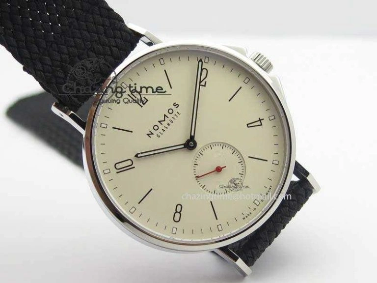 Ahoi Atlantik SS White Dial On Black Textile Strap A2813