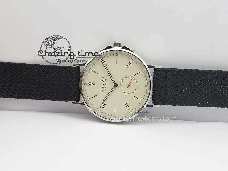 Ahoi Atlantik SS White Dial On Black Textile Strap A2813