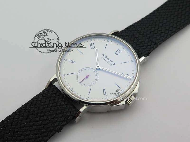 Ahoi Atlantik SS White Dial On Black Textile Strap A2813