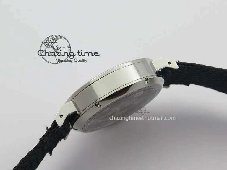 Ahoy Atlantik Date SS Blue Dial On Black Textile Strap A2813