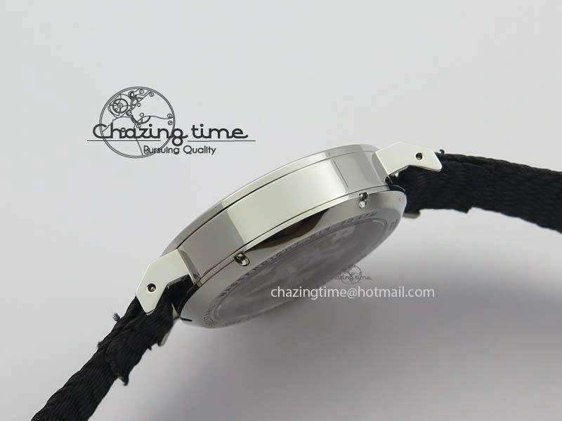 Ahoy Atlantik Date SS Blue Dial On Black Textile Strap A2813