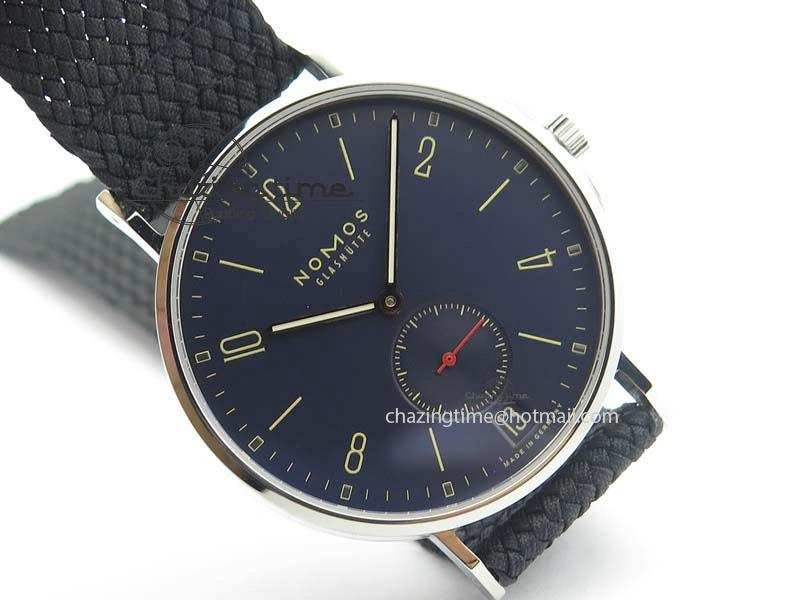 Ahoy Atlantik Date SS Blue Dial On Black Textile Strap A2813