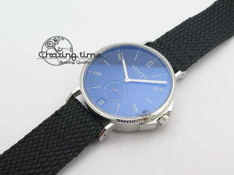 Ahoy Atlantik Date SS Blue Dial On Black Textile Strap A2813