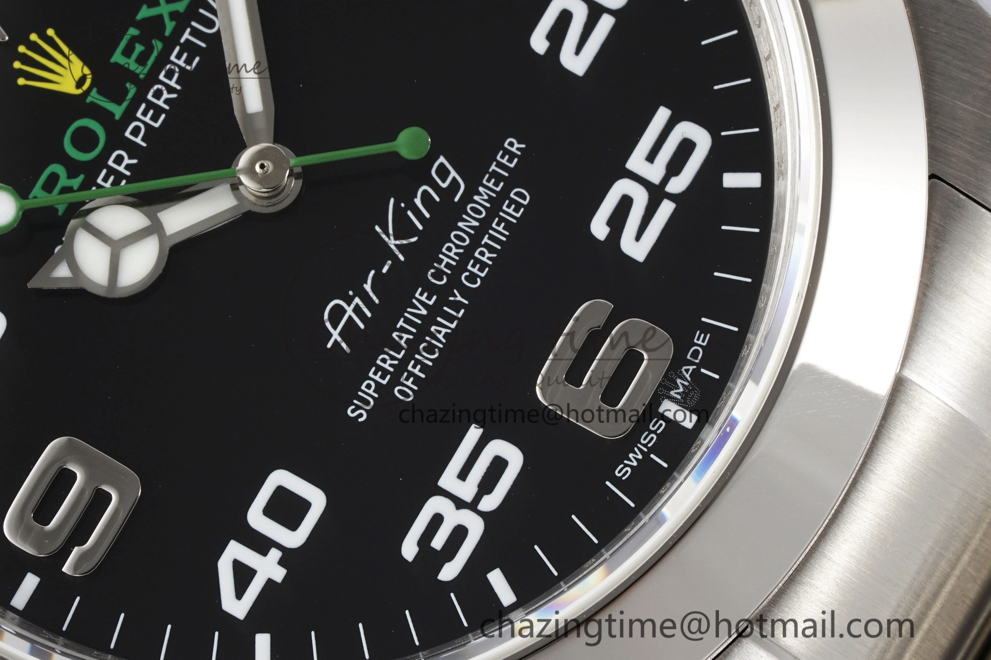 Air-King 116900 JDF 1:1 Best Edition 904L Steel Black Dial on SS Bracelet A2824