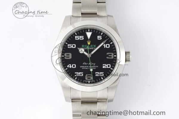 Air-King 116900 JDF 1:1 Best Edition 904L Steel Black Dial on SS Bracelet SA3131
