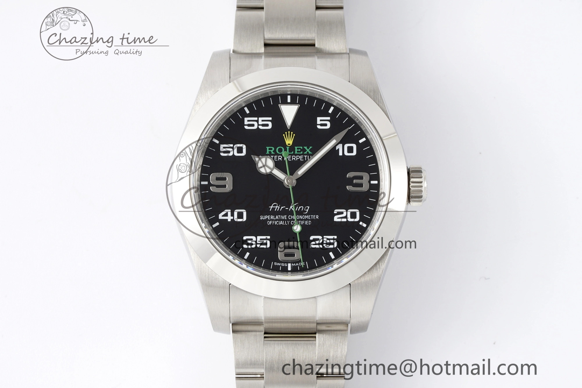Air-King 116900 JDF 1:1 Best Edition 904L Steel Black Dial on SS Bracelet SA3131
