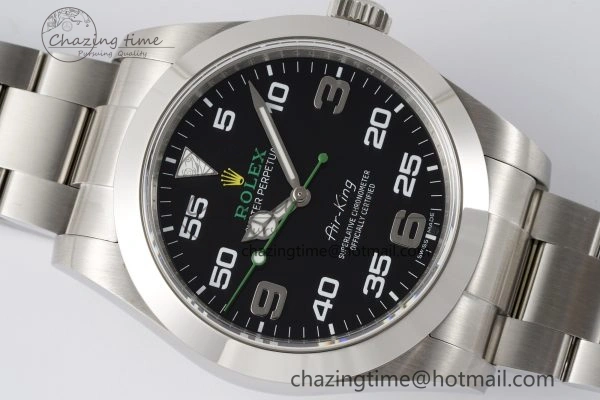 Air-King 116900 JDF 1:1 Best Edition 904L Steel Black Dial on SS Bracelet SA3131