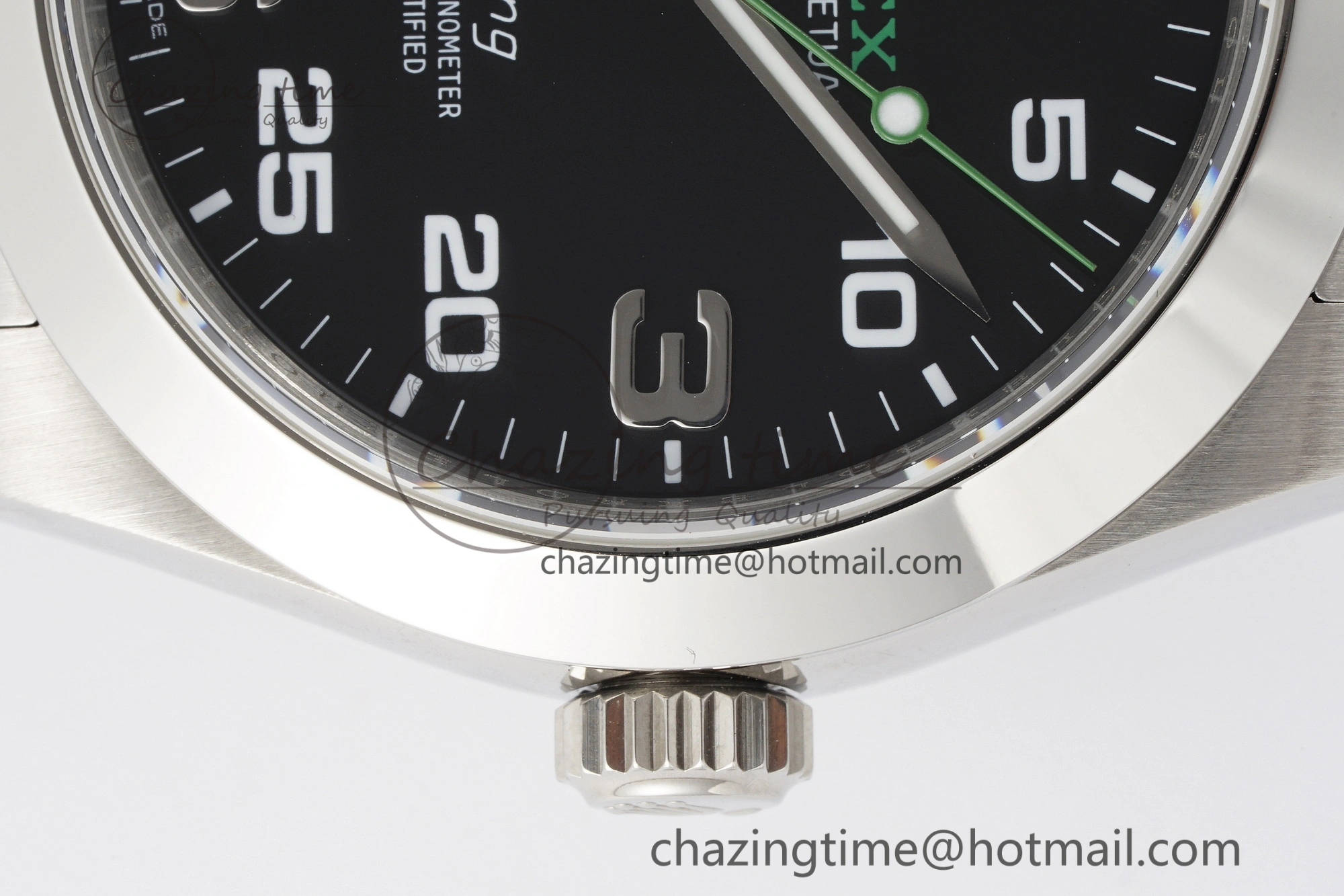 Air-King 116900 JDF 1:1 Best Edition 904L Steel Black Dial on SS Bracelet SA3131