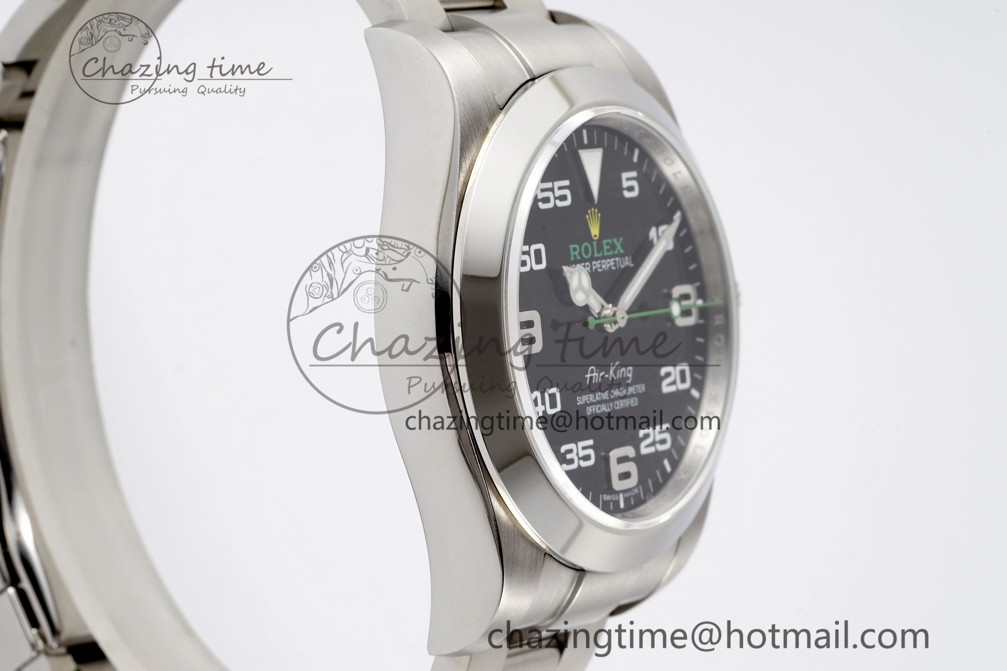 Air-King 116900 JDF 1:1 Best Edition 904L Steel Black Dial on SS Bracelet SA3131